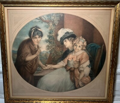 Antique Print The Fortune Teller (Joshua Reynolds)￼.       21 L X 19 W￼