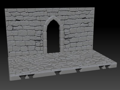 Custom Castle Modular Wall Diorama For 3.75 in (1:18) Figure