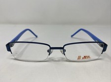 WALL STREET COLLECTION 719 Matte Blue 51-17-140 Half Rim Eyeglasses Frame GX52