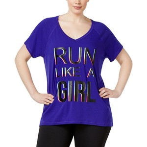 Ideology-Womens-Purple-Yoga-Fitness-Running-T-Shirt-Top-Plus-3X-BHFO-8015