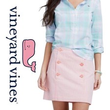 NWT Vineyard Vines Pink Pinstripe Seersucker Mini Skirt Size 2