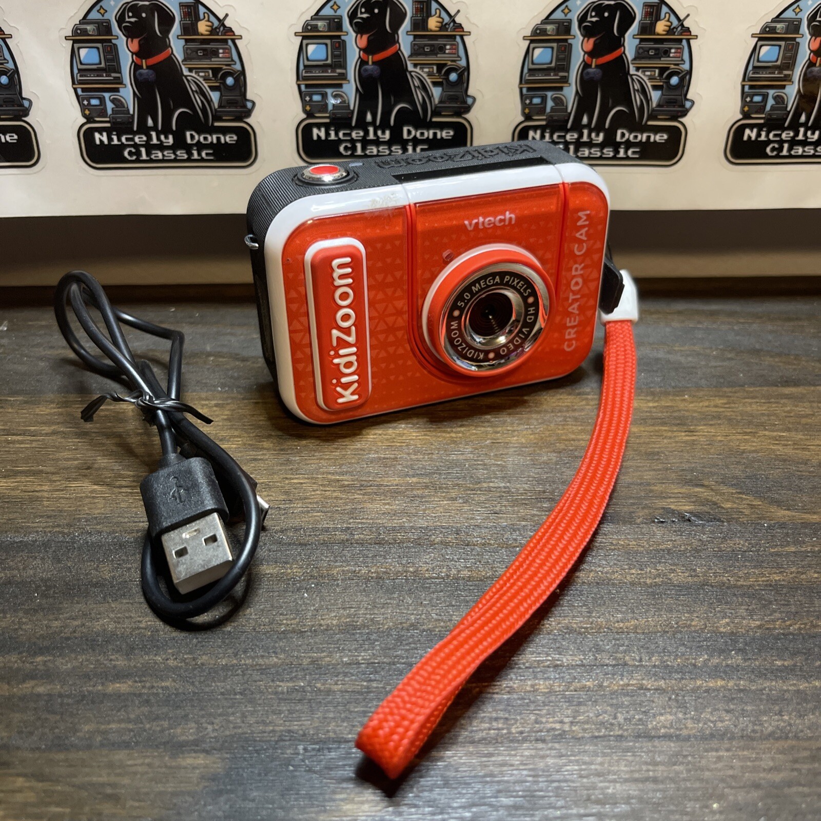 VTech KidiZoom Creator Cam HD Video Kids Red Digital Camera 5MP - Tested Working