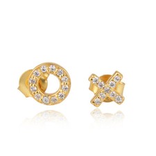 XO Font Minimalist Stud Earrings Love & Friendship Christmas Jewelry Gift
