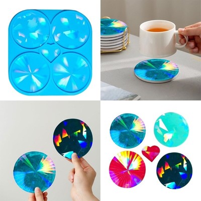 4 Cavity Versatile Silicone Resin Moulds Cup Tray Mould Round Shaped