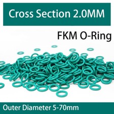 Green (FKM) High Temperature O-Ring 2.0 mm Cross Section 5-70mm OD