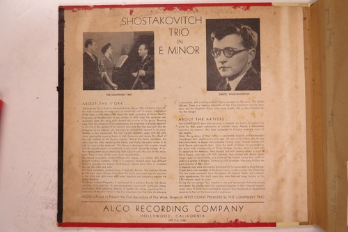 Shostakovich Trio In E Minor - ALCO SET A-3 - Compinsky Trio - 3 x 78 RPM - Picture 2 of 12