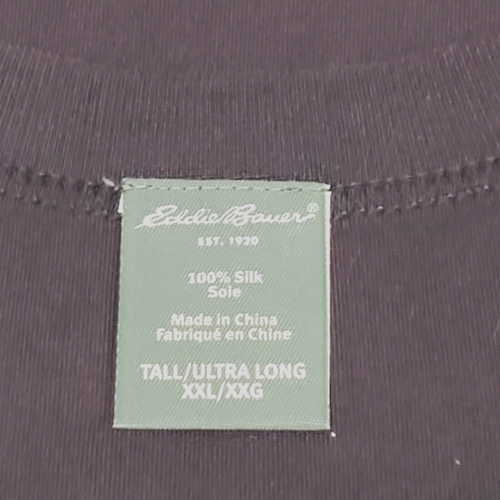 NWT Eddie Bauer Mens Black 100% Silk Long Sleeve 2 Pc Thermals 2XL Long - Picture 5 of 5