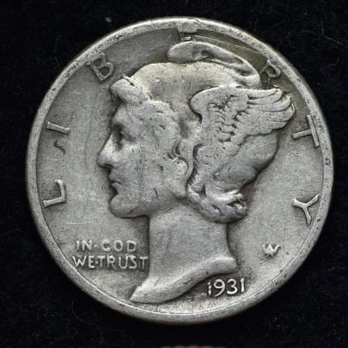 1931 Mercury Silver Dime GOOD / VG FREE SHIPPING 