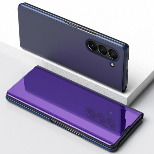 For Samsung Galaxy Z Fold 6 Fold 5/4 Mirror Smart Case Leather Flip Stand Cover - Picture 16 of 18