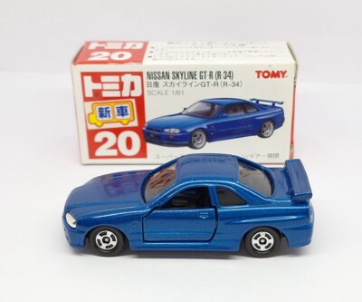TOMICA 20 NISSAN SKYLINE GT-R R34 1/61 TOMY DIECAST CAR NEW 1999