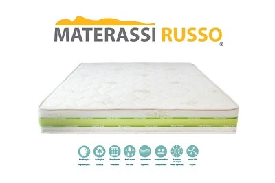MATERASSI RUSSO MATERASSO MATRIMONIALE 140X200 H22 CM 9 ZONE DIFFERENZIATE IN WATER MEMORY FOAM