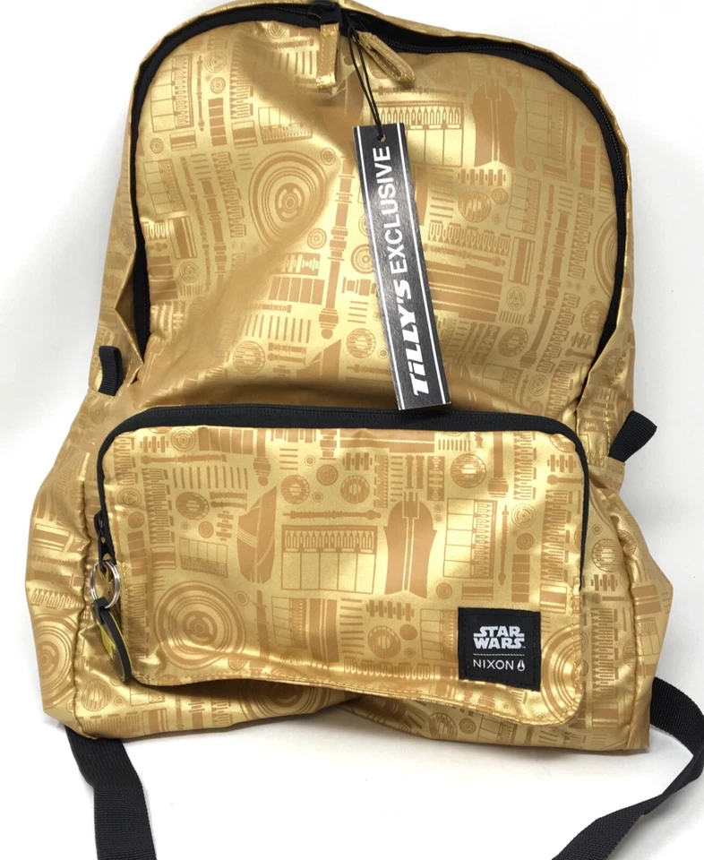 NUEVO CON ETIQUETAS Nixon X Star Wars Tillys Bolso para Libros Dorado Mochila 100% Poliéster C2701SW Foto 2 de 4