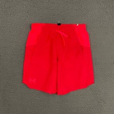 Under Armour Shorts Boys Large Loose Fit Red Breathable Activewear Sports