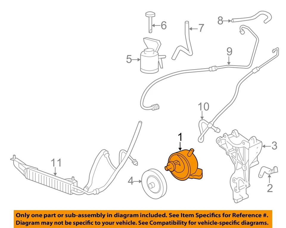 Used Power Steering Pump fits: 2010 Chevrolet Express 3500 van 6.0 Grade A - Image 3 of 4