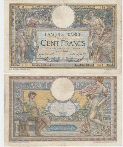 Billets de 100 francs français 100 Francs sur Luc Olivier Merson