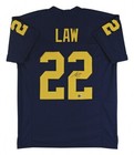 TY Law Signed Michigan Wolverines Jersey (Beckett) Patriots 1st Round Pk 1995 — photo 1