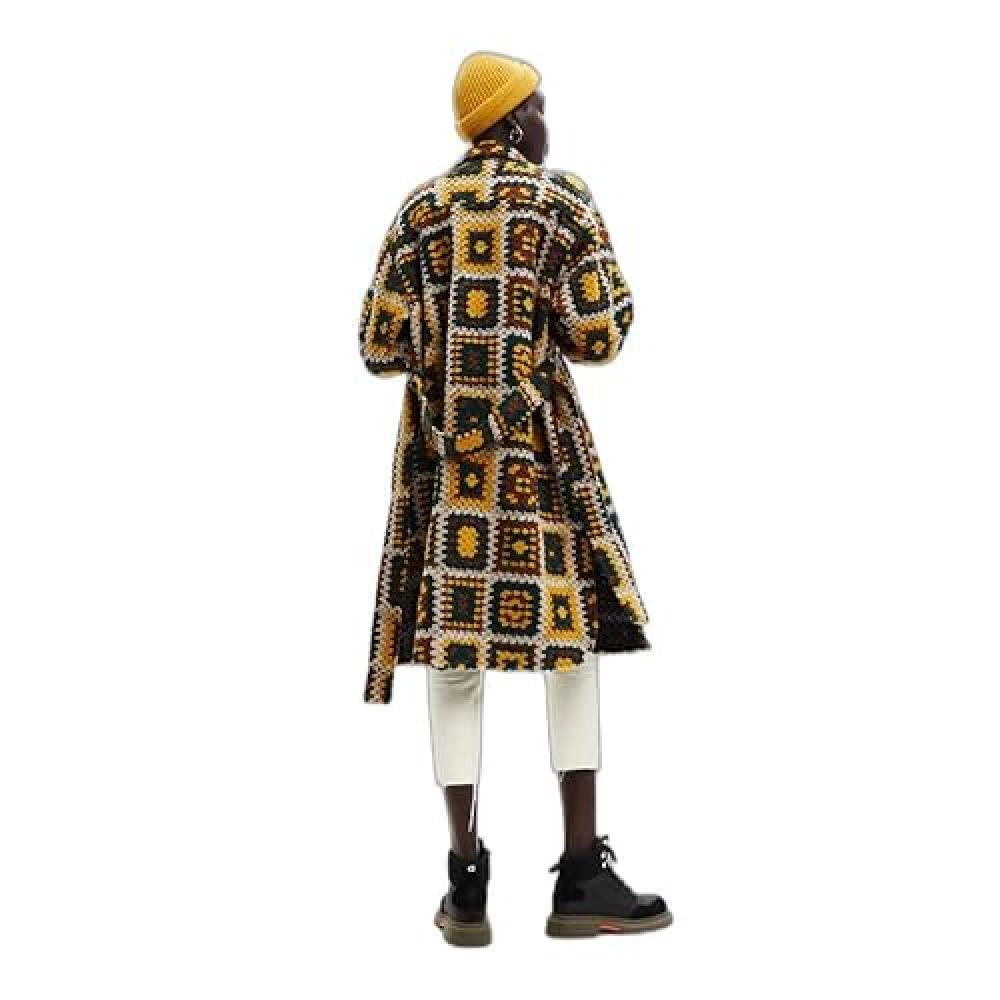 (TG. M) Desigual ABRIG_HUNGRIA, 8022 Yellow Sun Cappotto, M da Donna - NUOVO