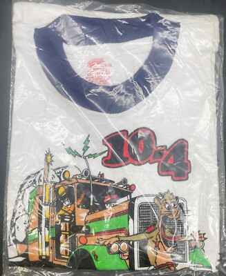 NOS VTG 70's T Shirt Single Stitch Ringer Hanco 10-4 GOOD BUDDY Large 10-12 KIDS