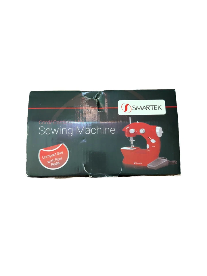  Smartek MIni Sewing Machine with Pedal Red Model RX-8. Cordless. Tested Working - Image 3 of 3
