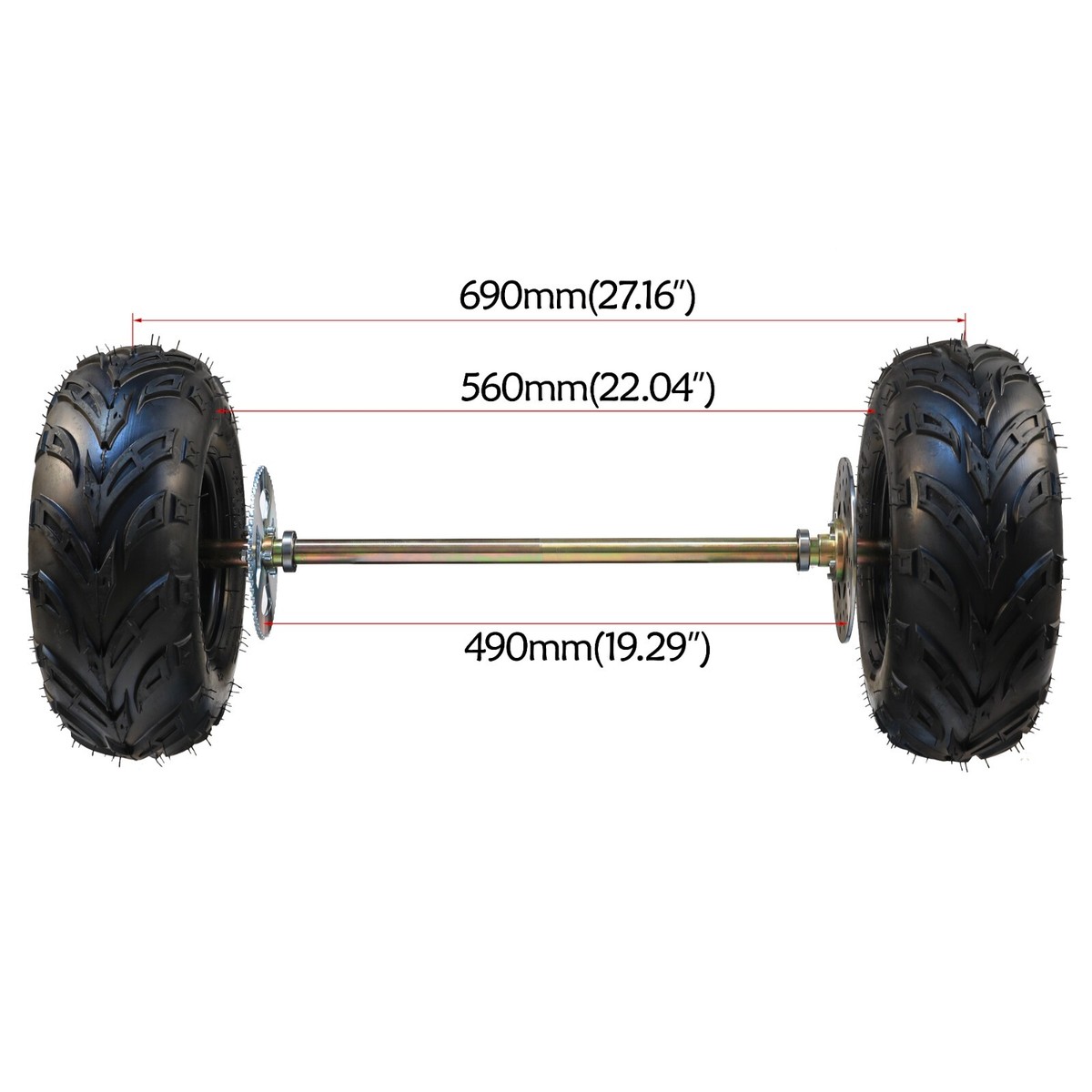 Kit Essieu Arrière 29" Pour Go-kart électrique 72V 3000W - Moteur, Roues, Pour Buggy Ou Quad