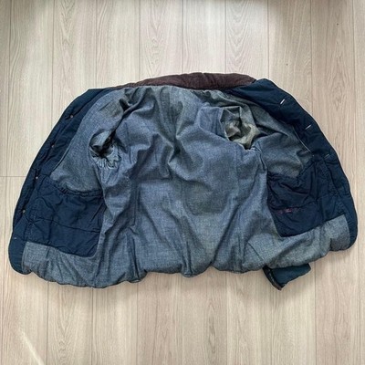 【45rpm】Indigo Corduroy Down Jacket / 4 45rpm 45R Indigo Blue Cotton Corduroy Down Jacket Coat Men's Size