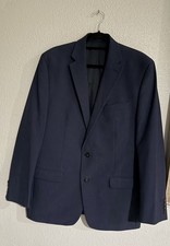 Chaps Men’s 44L Blue Blazer Sport Coat Jacket Two Button Closure Back Flap Cuff