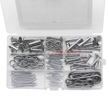 122/230/340Pcs Cotter Pin Assortment Set R Clip Clevis Pin Split Pins Hair Pin