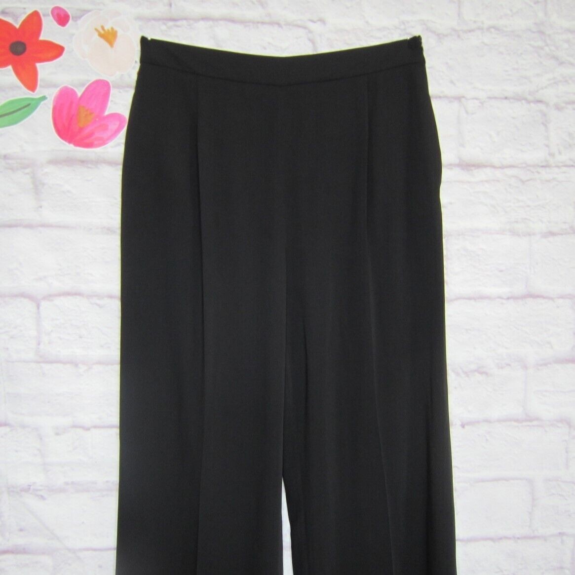 Zara Basic High Waisted Pleated Straight Leg Trou… - image 3