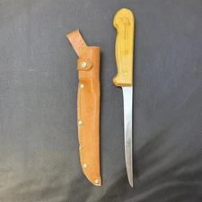 Vintage Strike Master Fishing Fillet Knife With Leather Sheath Mora Sweden 11”