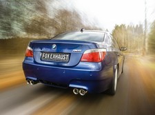  Edelstahl Racing-Komplettanlage BMW 5er E60 M5 Limo je 2x90mm doppelwandig
