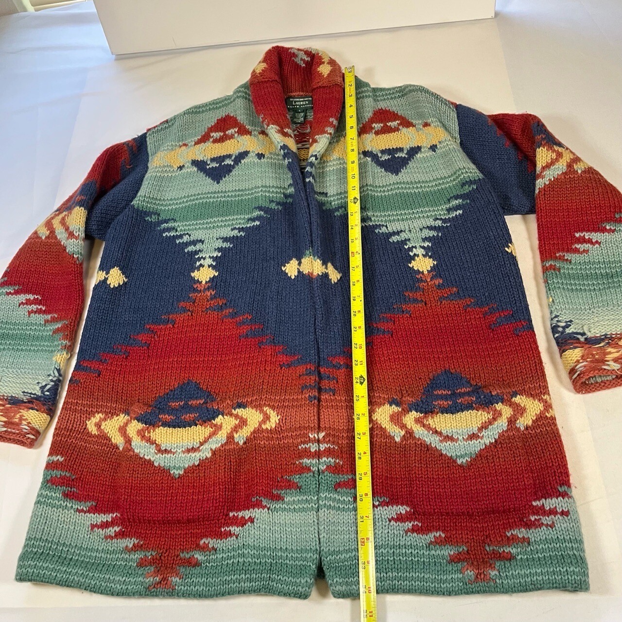 Polo Country Aztec Cardigan Ralph Lauren Sweater Vintage Southwestern Navajo 90s image 6