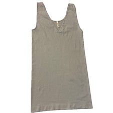Skinny Tees Women s Gray Comfort Stretch V-neck Tank Top OSFM