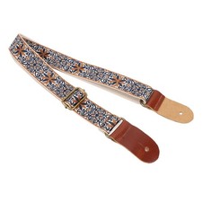 Retro Style Ukulele Strap Embroidery Metal Buckle Adjustable Shoulder Nylon