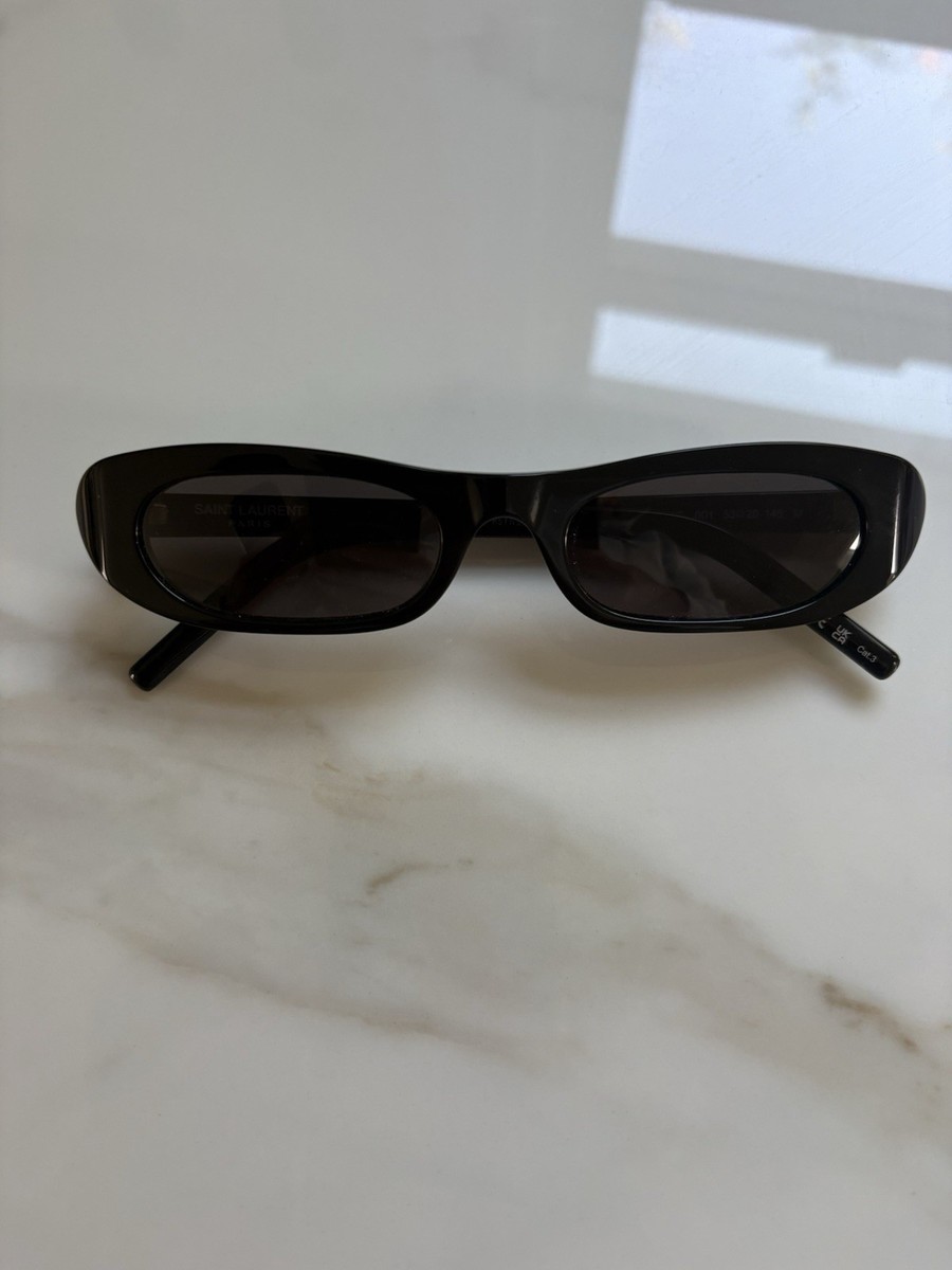 Saint Laurent SL 557 SHADE Sunglasses Black YSL Oval Cat Eye Italy