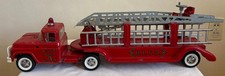 VINTAGE BUDDY L FIRE LADDER TRUCK ENGINE SEMI TRACTOR TRAILER TOY PRESSED STEEL