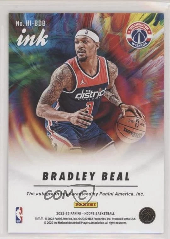 2022-23 Panini NBA Hoops Hoops Ink Bradley Beal #HI-BDB Auto - Image 2 of 2