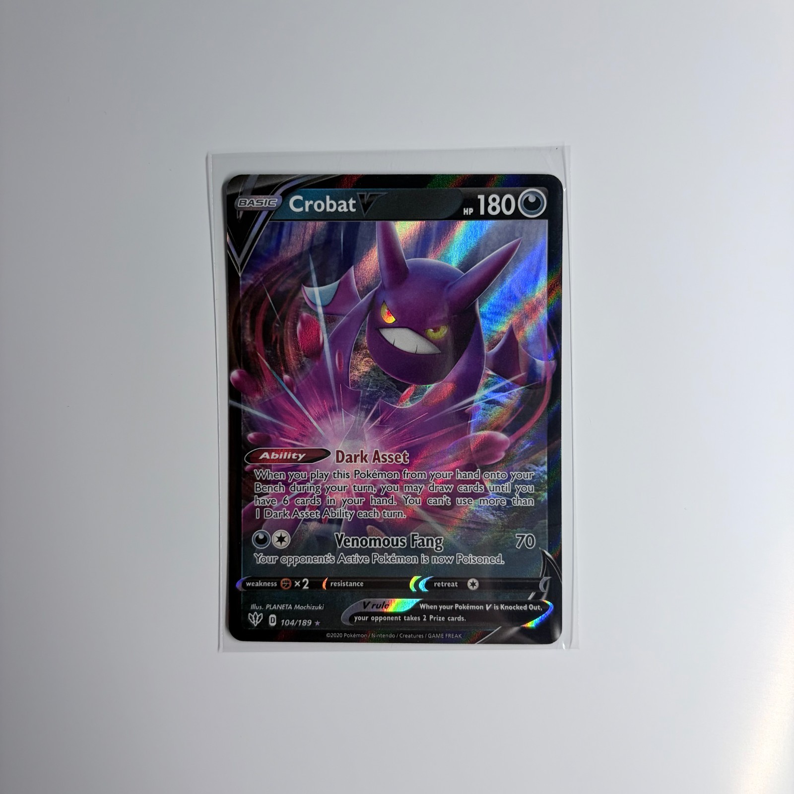 CROBAT V 104/189 V RARE DARKNESS ABLAZE POKEMON NEAR MINT