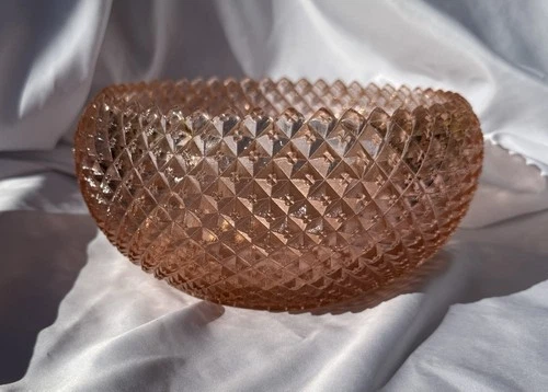 VTG 1930's Miss America Pink Depression Glass Cupped Bowl 8.5" By Anchor Hocking