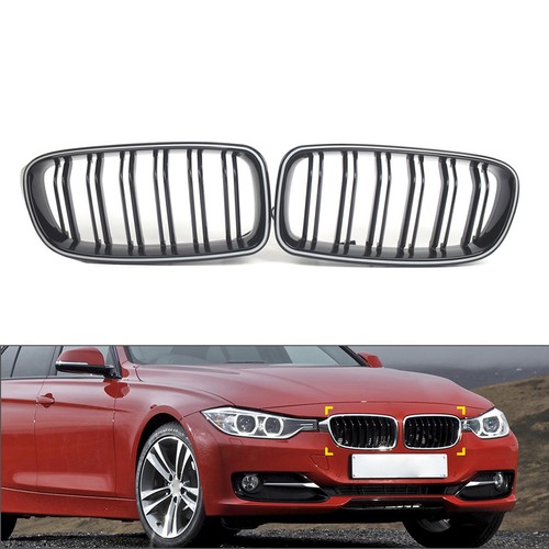 Glossy Black Front Kidney Grille W/ Light Strip For BMW 3 Series F30 F31 2012-18