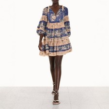 Zimmermann Moonshine Tuck Dress Size 0 / AU 8 / US 4 Mini Watercolour Floral