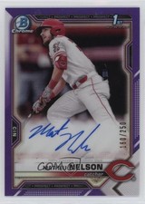 2021 Bowman Draft Chrome Pick Purple Refractor 160/250 Matheu Nelson Auto 1k5