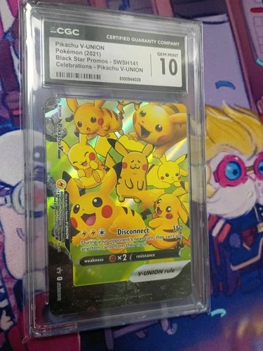 2021 POKEMON SWSH BLACK STAR PROMO CELEBRATIONS COLL #141 PIKACHU V-UNION CGC 10
