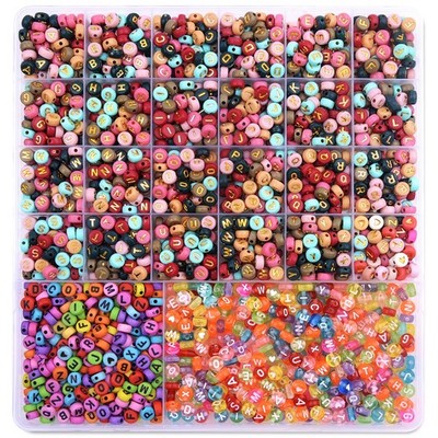 2080PCS Letter Beads,3 Colors A-Z Alphabet Beads for Jewelry Makin