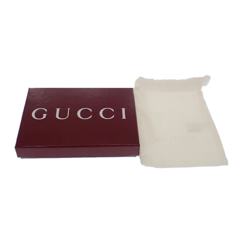 GUCCI Imprint Card Case Grained Leather Black Unisex ISY image 8