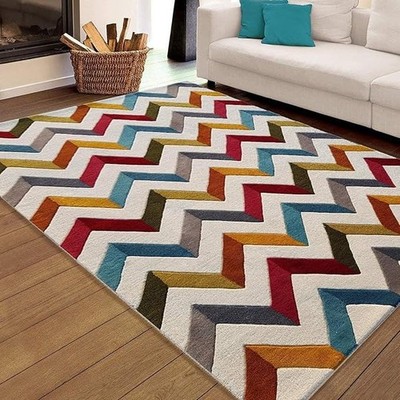 Hand Tufted Wool Rug Carpet for Living Room | Soft Anti Skid Designer Woolen