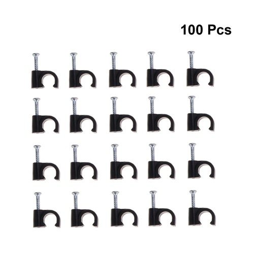 100 Pcs Wire Card Mini Cable Clamp Telephone Nail Clips Hanger Fastener - Picture 8 of 12