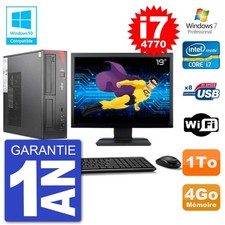 PC Fujitsu Esprimo E520 Dt Bildschirm 19 " i7-4770 4Go Disc 1To Dvd-Brenner Wifi