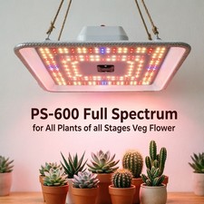 Full Spectrum Plant Grow Light 600W LED Veg Bloom 2CH Plant Lamp w/Dimmer Timer