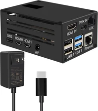 KVM-A3 Kit with Case & 20W 5V 4A USB Type-C Power Adapter Compatible with Raspbe