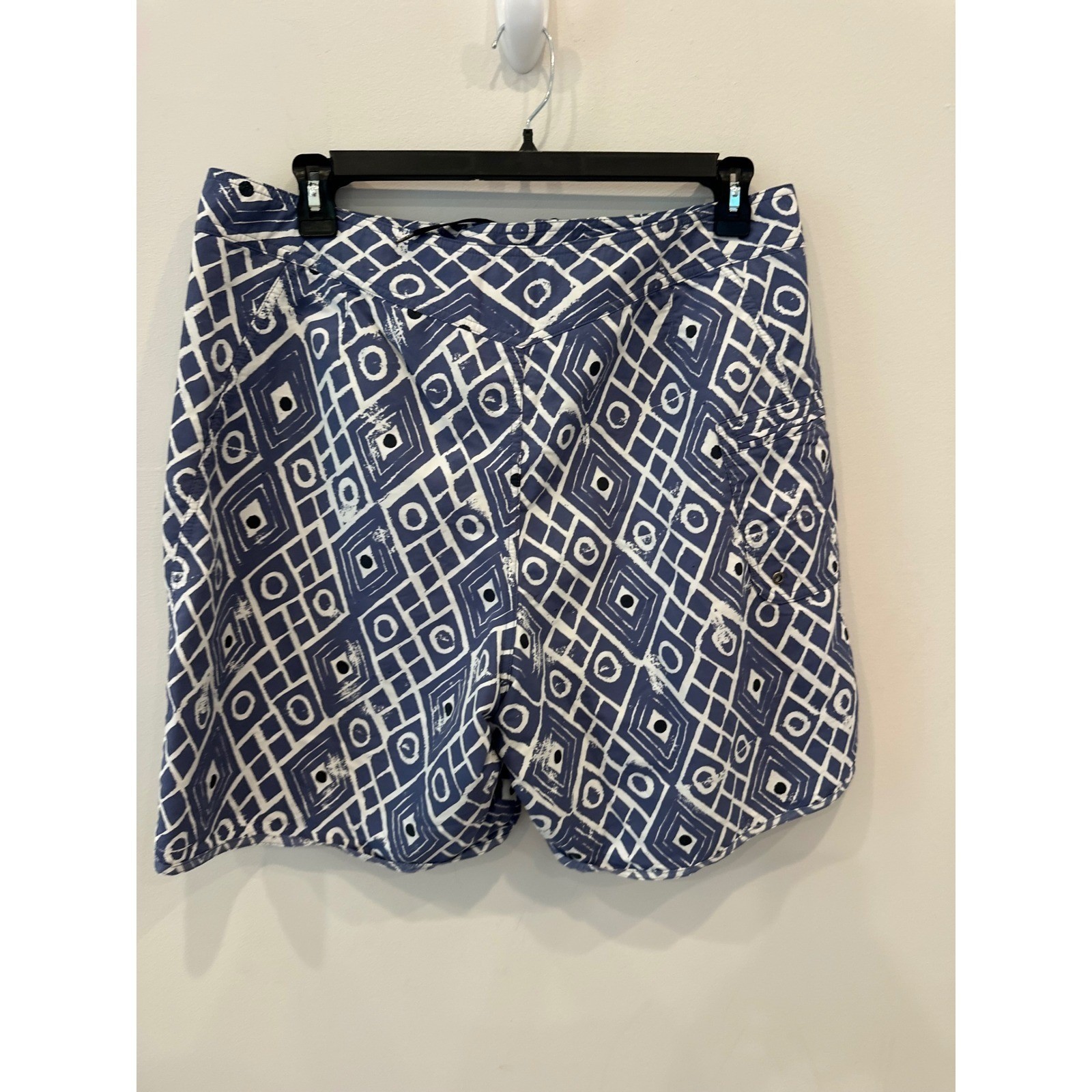 Patagonia Men's Board Shorts Swim Trunks Size 38 Blue White Geometric Print Surf thumbnail 3